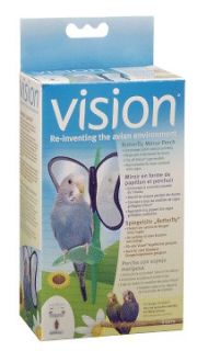Vision Bird Cage Butterfly Mirror Perch HELPS KEEPS BIRDS BUSY