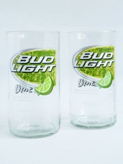 BoMoLuTra~ Bud Light Lime Beer Bottle Tumblers Drinking Glasses Set