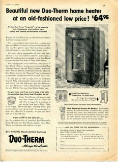 1951 Duo Therm Fuel Oil Heater Ad