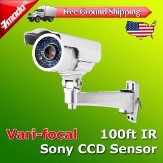 9mm Vari focal 100ft IR CCTV Security Camera w/ Sony CCD Sensor