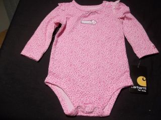 Carhartt Baby Infant Baby Girls pink just hatched bodysuit size 6