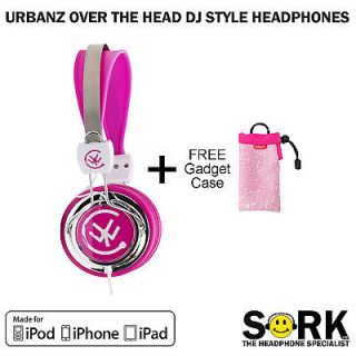 Childrens Kids DJ Style Headphones Pink + FREE iPod iPhone Camera Case