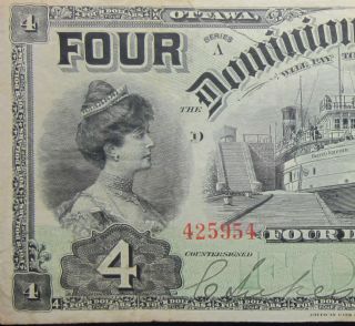 1902 $4 DOMINION OF CANADA ★ APPARENT VF/XF VERY FINE ★ OTTAWA DC