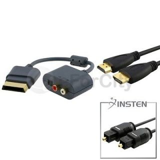 360 6 Ft HDMI Cable+RCA Audio Adapter+6 Digital Optical Toslink Cable