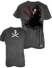 New Friday the 13th Dripping Skulls Charcoa l Small T shirt