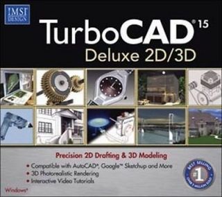 TURBOCAD 15 Deluxe 2D / 3D Turbo CAD New PC XP Vista 7