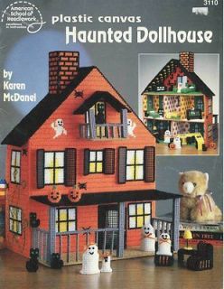 RARE OOP Haunted Dollhouse Plastic Canvas Halloween Pattern by Karen