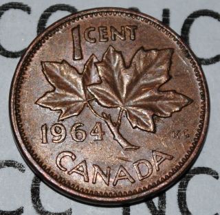 Canada 1964 1 Cent Copper One Canadian Penny Coin