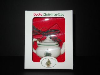 Spode Christmas Tree Miniature Teapot Ornament, In Box