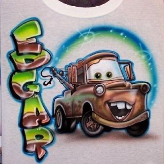 Airbrushed Cars Mater T Shirt; Airbrush ANY Name of Your Choice