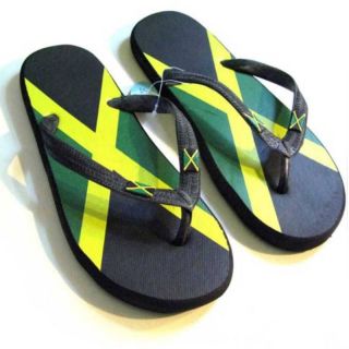 Jamaica Flag Rubber Sandals Flip Flops Reggae Ja Flag