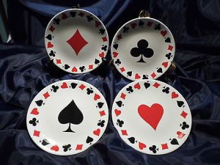 Luminarc Card Party Hor Doeuvre 6 Snack Plates Poker Playing Cards