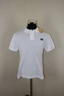 NWT Canterbury of New Zealand Mens Polo Shirt White Short Sleeve