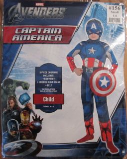 Avengers Captain America Child Costume SIZE SMALL 4 6 NWT