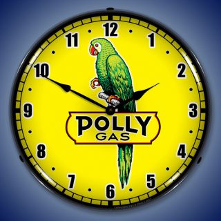 Polly Gas Lighted Wall Clock, Backlit
