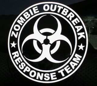 Zombie Outbreak Response Team Biohazard Vinyl Decal hunter wall