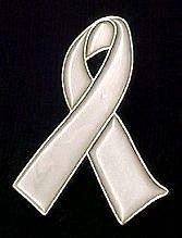 Lung Cancer Awareness Pearl Ribbon Pearlized Pin New
