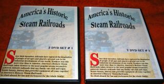 Steam Railroad Trains 4 DVD Set NH Strasburg Illinois Cass California