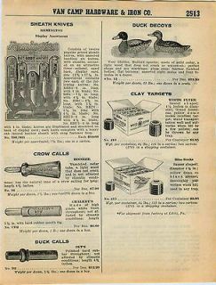 1939 AD Duck Decoys Solid Cedar Mallard Hoosier Chalkeys Crow Call