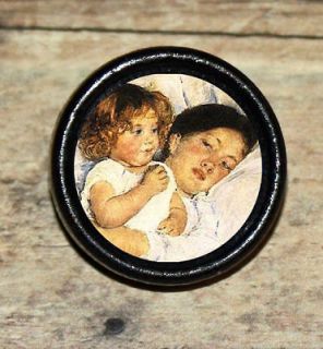MOTHER and DAUGHTER LOVE Mary Cassatt Altered Art Tie Tack or Ring or
