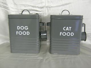 Dog and Cat food Storage tins with scoop