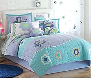 TWIN / SINGLE   JCP J.C. Penney   2 pc Summer Garden Butterfly SHAM