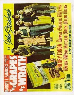 THE GRAPES OF WRATH Movie Poster 1940 Henry Fonda