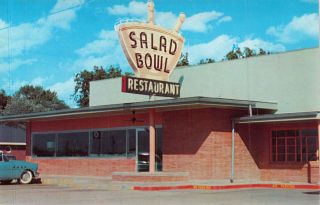 Salad Bowl Restaurant, Walnut Ridge, AR, 1950s Cars, Vintage