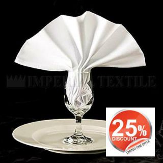 WHITE 100% COTTON DINNER CLOTH NAPKINS WEDDING SUPPLY CATERING 20X20