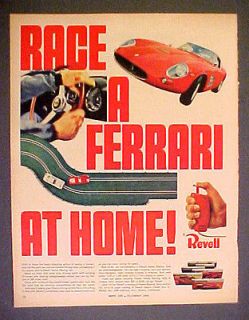 1966 Revell Ferrari Slot Car Race Set Plastic Model Cars Kits 10.5 x