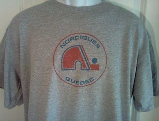 Quebec NORDIQUES 1970s Hockey Throwback T Shirt Large