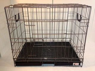 PET DOG CAT FOLDING CAGE METAL WIRE KENNEL CRATE 24   