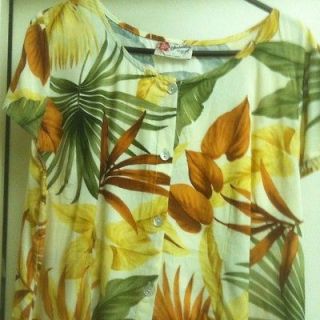 Hilo Hattie Hawaiian Shirt Womens Plus Size 2XL Luau