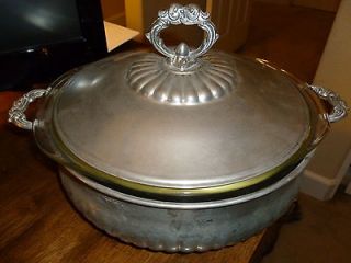 Silver Mfg.   Casserole Serving Dish with Lid and 3 Qt. Pyrex Bowl