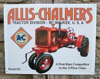 Metal Sign Retro Allis Chalmers Farm Machinery Tractor Ad Gift USA