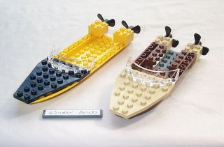 Lego Speed Boat Bow, Hull & Windshield 3815 7197 8092 Propellers