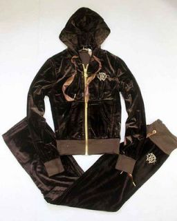 Roberto Beads Logo Hoodie Velvet Tracksuit 9690 M/L/XL Brown Cavalli