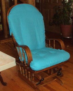 SlipCovers for Glider Rocking Chair Cushions  Turquoise Cotton Blend