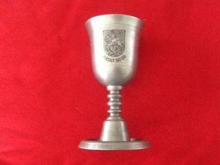 Antique German Pewter Cup Challis Mug Goblet Beer Embossed Engraved