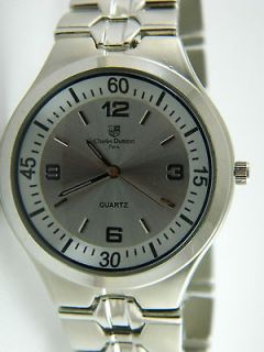 CHARLES DUMONT SILVER CASE AND BAND / MENS WATCH