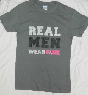 Cancer Awareness REAL MEN WEAR PINK T Shirt S 3XL greys white charity