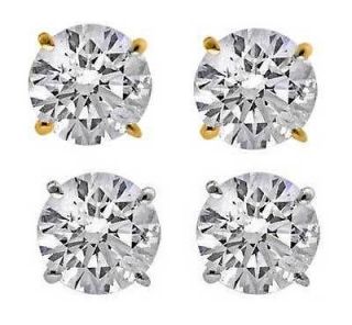 ct Round Diamond 14K Solid Gold Stud Earrings