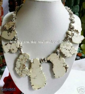 Rare White Turquoise Nugget Necklace 