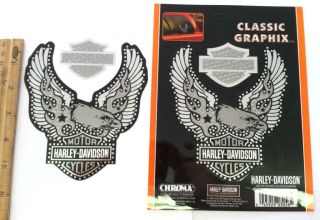 Harley Davidso n CHROME EAGLE with RIVETS decal Sticker