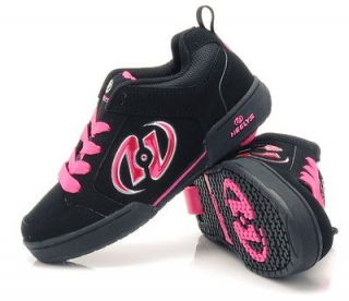New Heelys Charisma Kids/Girls Lace Heely Wheel Shoe Black/Pin k Size