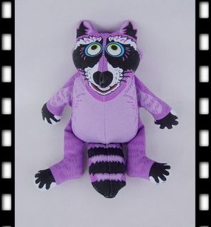 Fat Cat Doggy Hoots Purple Raccoon Squeak Dog Toy