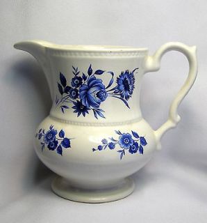 VINTAGE LORD NELSON ENGLISH POTTERY BLUE ROSE MILK JUG PITCHER 5 1/4