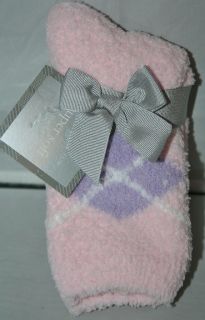 NWTS Ladies CHARTER CLUB Super Soft Chenille Slipper Socks Blue Argyle