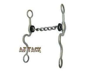 Cavalry S Shank Chain Mouth Horse Bit Cheek Guard 5 Brushed Stainless