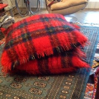 BURBERRY MOHAIR VERY LARGE THROW PILLOW COVERS Vintage 1990s Rare